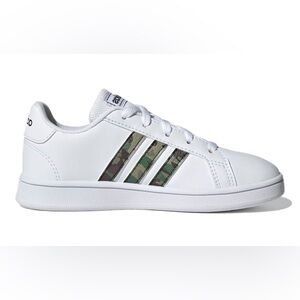 Adidas Grand Court 2.0 White Camo Stripe Kids Sneakers Shoes Size 13 Girls